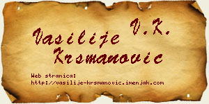 Vasilije Krsmanović vizit kartica